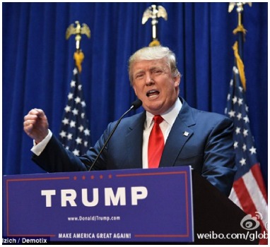 Image of Trump as used by Global Times. 