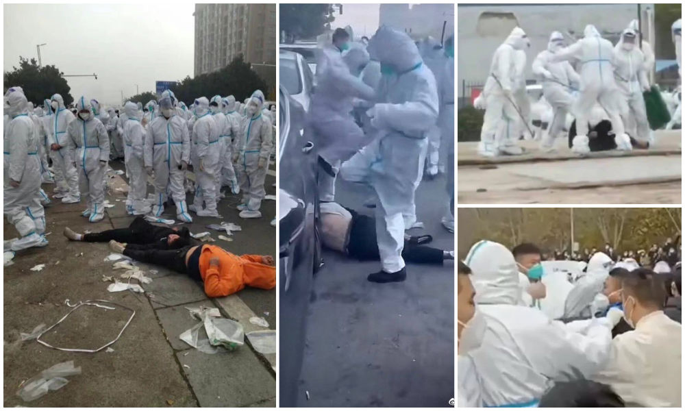China. Violentas protestas en la planta confinada de iPhone más grande. Foxconnprotestswhatsonweibo
